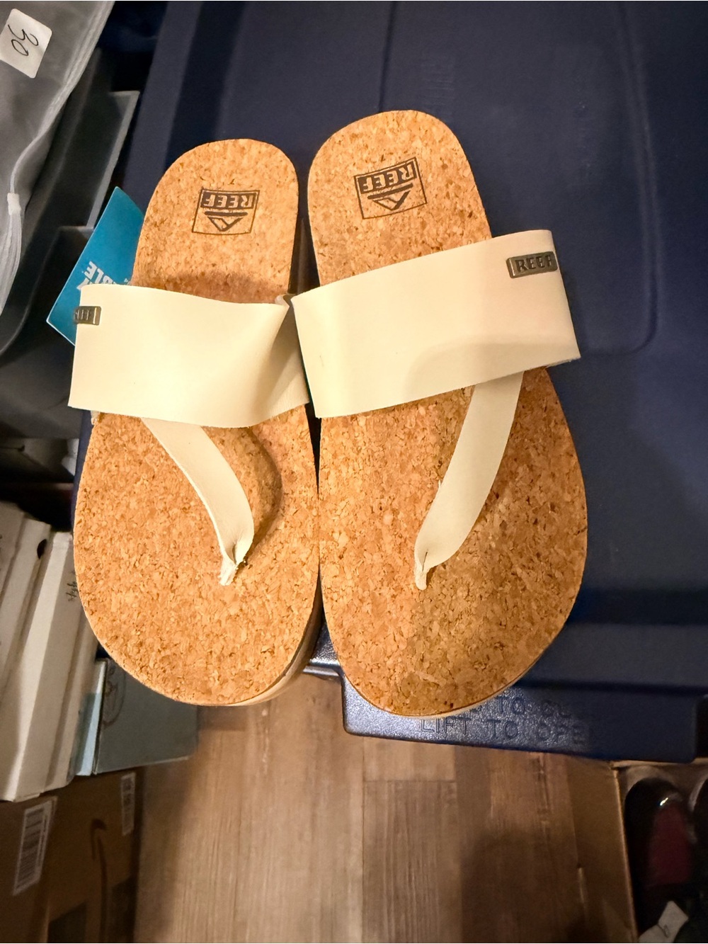 Reef Cream Cork Footbed Flip Flops